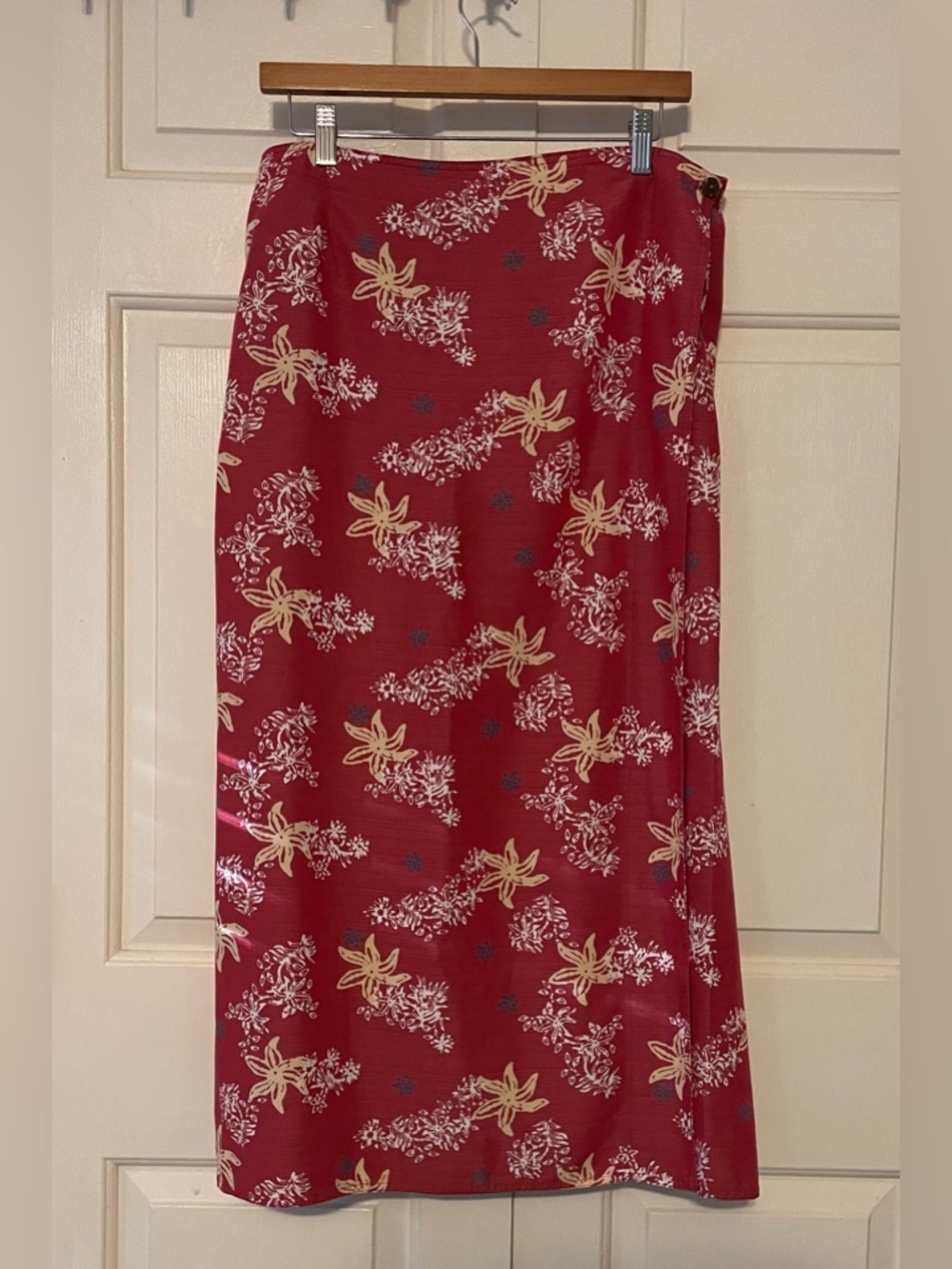 Aventura Clothing XL Red Floral Wrap Skirt | Tropical Boho Maxi Coastal sportif